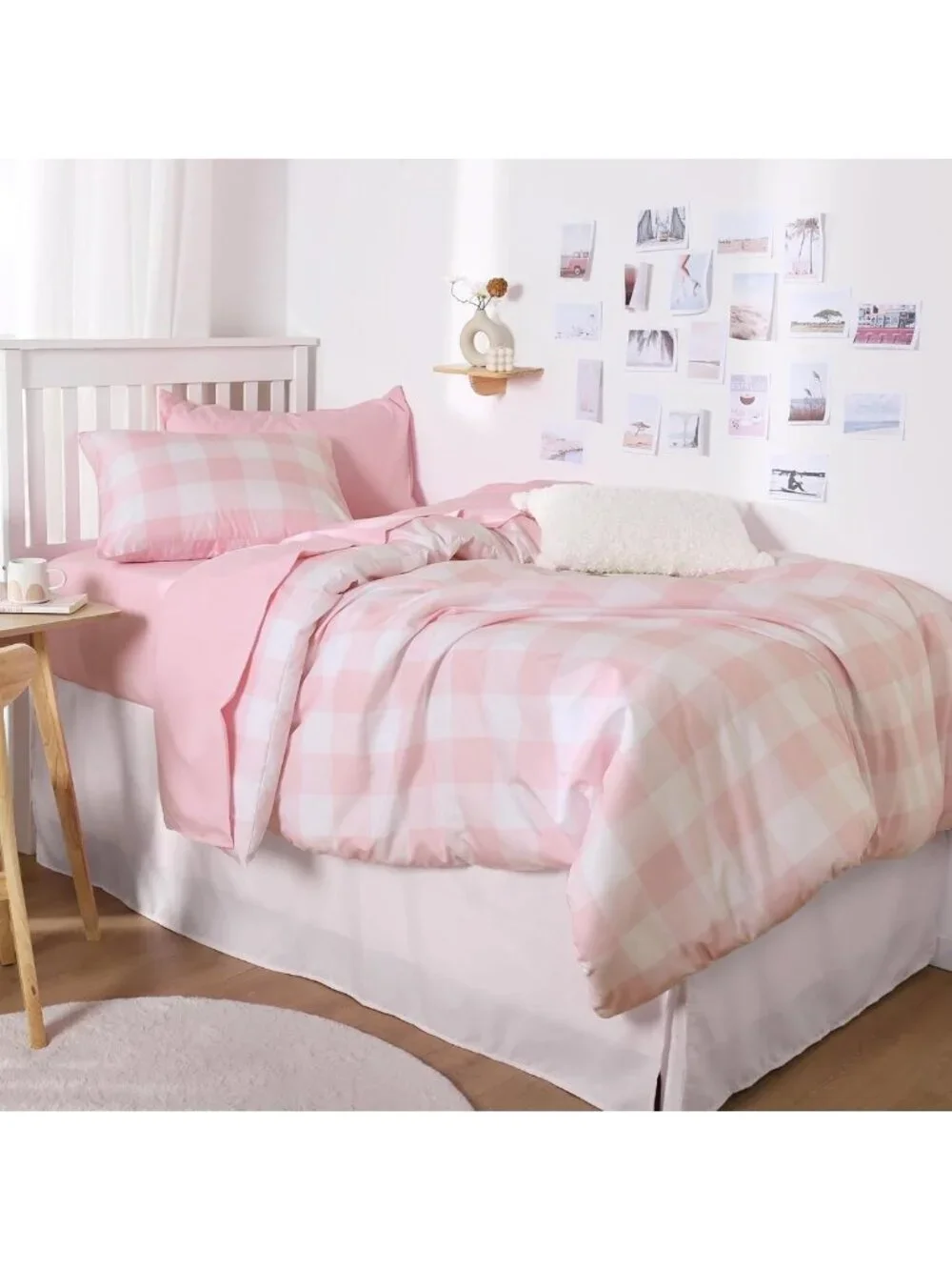 Gingham Comforter Set - Cute Plaid Buffalo Check Bedding, Soft Lightweight 3